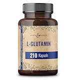 L Glutamin Kapseln – 210 Kapseln – 750mg reines L-Glutamin pro Kapsel –...