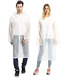 Opret 2 Stück Regenmantel Durchsichtiger Regenponcho für Damen und Herren,...