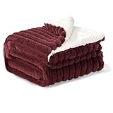 BEDELITE Kuscheldecke Flauschig Decke 150x200 - Dicke XL Sherpa Decken Rot für...