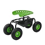 TRUTZHOLM Gartenscooter mit Ablagefläche Gartenrollsitz Stahl 150 kg Sitzhöhe...