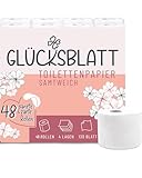 Glücksblatt Toilettenpapier SAMTWEICH, 4-lagig, 48 Rollen x 130 Blatt, 100%...