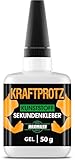 50 g Sekundenkleber für Kunststoff extra stark, wasserfest, hitzebeständig &...