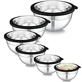 Homikit Rührschüssel 6er Set, Edelstahl Schüssel Salatschüssel mit...