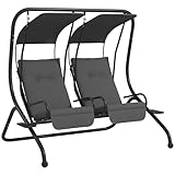 Outsunny 2-Sitzer Hollywoodschaukel Gartenschaukel mit Sonnendach Garten Stahl...