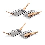 Grillfürst 2 x Grillpfännchen Set aus Edelstahl mit Doppelgriff und Schabern...