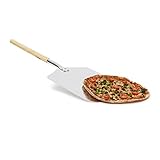 Relaxdays eckige Pizzaschaufel, Aluminium Pizzaschieber mit Holzgriff,...