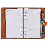 Kalender 2025 2026 Buchkalender Personal A6, 1 Woche 2 Seiten mit Tabs, Notizen,...
