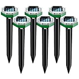 HIULLEN Solar Maulwurf Vertreiber, 6 Stück Solar Maulwurfschreck Ultraschall,...