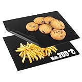 com-four® 2x Backpapier wiederverwendbar - Dauerbackfolie für Backofen bis 260...