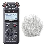 Tascam DR-05X Audio-Recorder mit Interface-Funktion + keepdrum Fell-Windschutz
