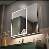 GANPE LED Beleuchtetes Badezimmer Medizin Spiegel Schrank mit Doppelter Tür,...