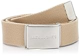 JACK&JONES Herren JACSOLID Woven Belt Gürtel, Crockery, 100