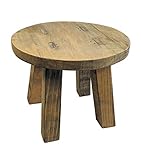 Spetebo Echt Holz Pflanzenhocker - 25x20 cm - Kleiner Deko Hocker Blumenhocker...
