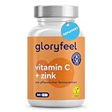 Vitamin C 365 Kapseln - Hochdosiert mit 1000mg + 20mg Zink - Pflanzlich...