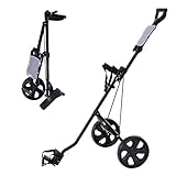 GYMAX Golf Trolley 2 Rad, Golftrolley klappbar mit Anzeigetafel, Leichter Golf...