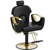 Anunweldo Friseurstuhl, Hydraulisch kippbarer Friseurstuhl, 360-Grad-Drehung,...