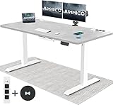 JUMMICO Höhenverstellbarer Schreibtisch mit Kabelloser Ladestation und...