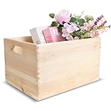Creative Deco XXL Große Holzkiste Obstkiste Korb | 40x30x24cm (+/-1cm) | mit...