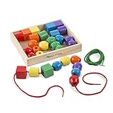 Melissa & Doug Fädelspiel mit Holzperlen für Kinder ab 3 Jahren, große Perlen...
