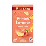 MILFORD Pfirsich Limone | Früchtetee mit Pfirsich-Zitronen-Aroma | 20 Teebeutel