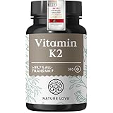 NATURE LOVE® Vitamin K2 hochdosiert - Premiumrohstoff MK7-365 Tabletten -...