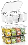 KICHLY Teebeutel Organizer 3er Pack - stapelbar Teebeutel Lagerung Veranstalter...