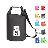 MORAINJAY 5L Wasserdichter Beutel, Schwarz Dry Bag 2L/5L/10L/15L/20L/25L/30L mit...