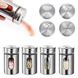 Gewürzdosen,4 Stück Gewürzstreuer Edelstahl,Gewürzstreuer...