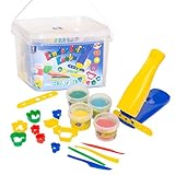 Feuchtmann Kinder Soft KNETE Knetpresse - 4 x 80g weiche Kinderknete,...