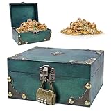 Weinlese Hölzerne Schatztruhe Box mit Schloss (15x12x7.2cm) Schatz...