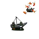 Niaciswe Aquarium Deko Schiffswrack Piratenschiff Aquarium Deko Versunkene...
