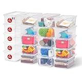 Iris Ohyama Vielseitige Aufbewahrungsboxen, 5L, 20er-Set, Transparent, Deckel...