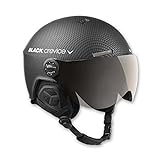 Black Crevice Skihelm mit Visier, Gstaad, BCR143921, schwarz Carbon, Gr. M/L