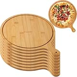Bambus-Pizzabrett-Set, rund, 15,2 - 33 cm, zum Schneiden, Servieren und Backen,...
