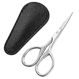 JIEYAO Kleine Augenbrauenschere mit PU-Scheide, Professionelle Pflegeschere,...