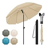 WOLTU Sonnenschirm Balkon φ 155 cm, Strandschirm UV-beständig Wasserdicht,...