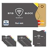 Gutwerk RFID Blocker Kartenhülle NFC Schutz TÜV geprüft 14 Stück | NFC...