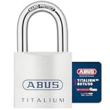 ABUS Titalium Vorhängeschloss 80TI/50 - Kellerschloss mit leichtem, massiven...