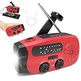 Notfallradio mit Solar/Kurbelantrieb, 2000mAh Solar Radio, SOS-Alarm, AM/FM/WB,...