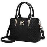 Miss Lulu Handtasche Damen mittelgroß klassisch Henkeltasche Schultertasche mit...