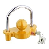 Relaxdays Anhängerschloss für Kupplungen, 5 Schlüssel, Diebstahlschutz Pkw- &...