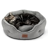 BEDSURE Katzenbett waschbar Katzen Bettchen - 51x48x15cm Katzen Bett grau mit...