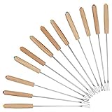 Edelstahl Grillgabel Fondue Gabel - 12 Stück Set Fonduegabeln mit Griff aus...