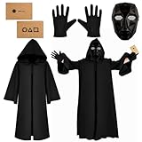 Squid Maske + inkl Umhang+Maske+Handschuhe+Karte*10,für Halloween, Fasching &...