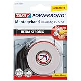 tesa Powerbond ULTRA STRONG - Doppelseitiges, extra starkes Montageband zur...