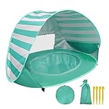 YORFULL Strandmuschel Baby Pop Up, Baby Zelt Strand UV-Schutz 50+, Strandzelt...
