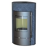Thermia Ignis Mass Gussgrau Speckstein Automatik Kaminofen Speicherofen 150mm...