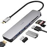 USB C Hub, USB C Adapter mit 4K HDMI Ausgang, 3 USB 3.0-Anschlüsse, SD/TF...