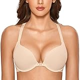 DOBREVA Damen Vorderverschluss Push Up BH mit Bügel Soft T Shirt Tiefen...