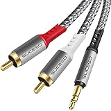 SUCESO Cinch auf Klinke Kabel 3,5mm Klinke auf 2 Chinch RCA Stecker 3.5mm Stereo...